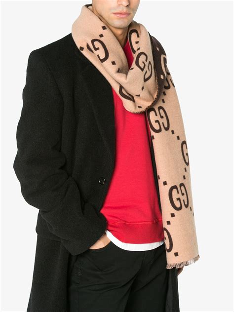 gucci jacquard wool scarf|gg jacquard wool silk scarf.